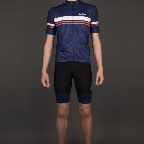 mens classic blue short sleeve jersey bib shorts 129400