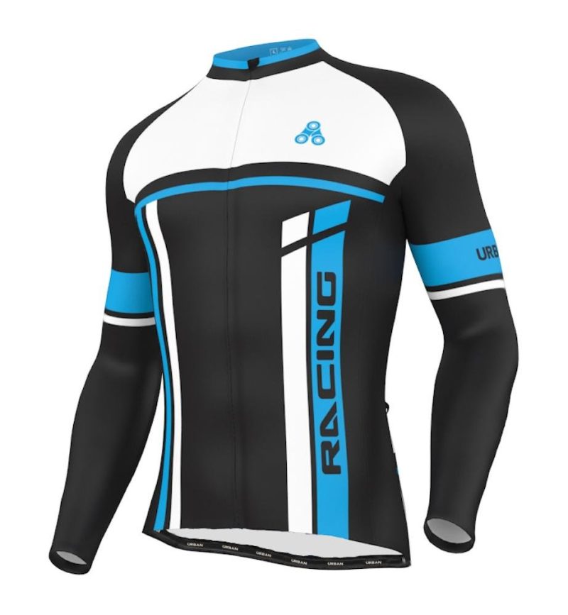 Urban Cycling Blue THERMAL WINTER fleece Jersey & Bib Tights - Urban Cycling Apparel