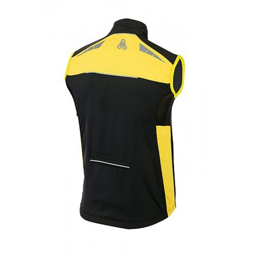 urban cycling windbreaker vest gilet black yellow 985499