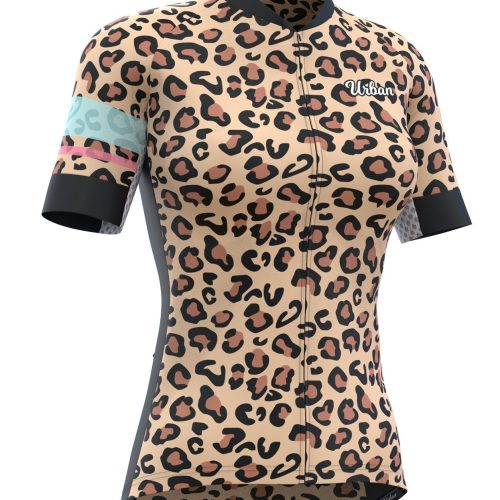 Women's Urban Leopard Print Jersey & Bib Shorts - Urban Cycling Apparel