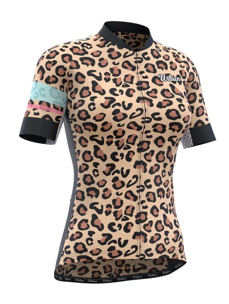 Women's Urban Leopard Print Jersey & Bib Shorts - Urban Cycling Apparel